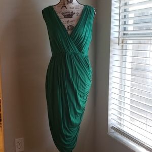 Anthropologie Deletta green wrap dress, sz Large